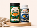 Sovvi Creatine and Magnesium bundle bottles on a cream background